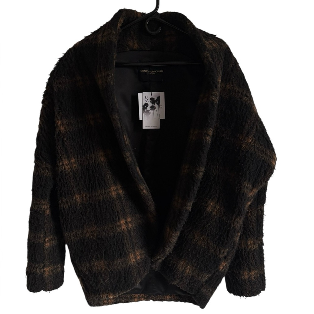 NEW Amanda Uprichard Aspen Cardi Brown and Black Coat, Size XS